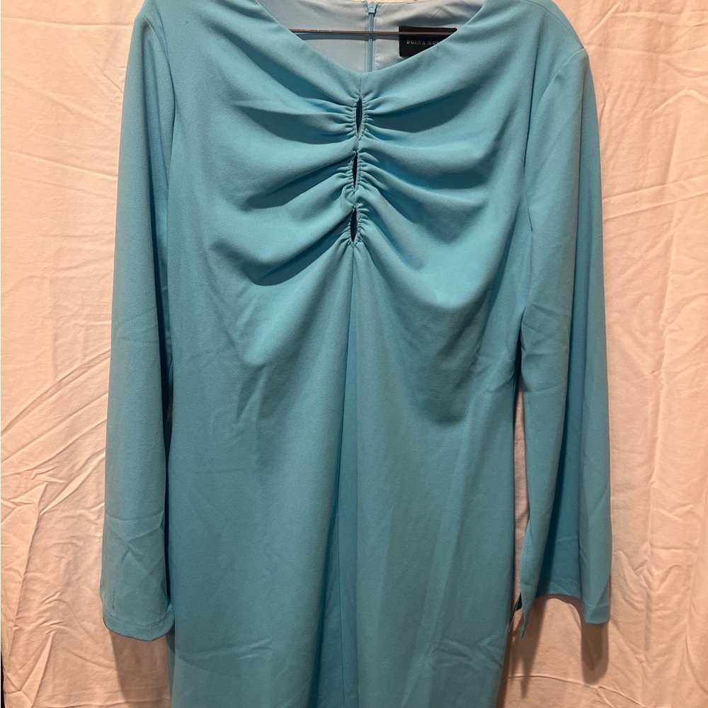 Donna Morgan Teal Long-Sleeve Dress